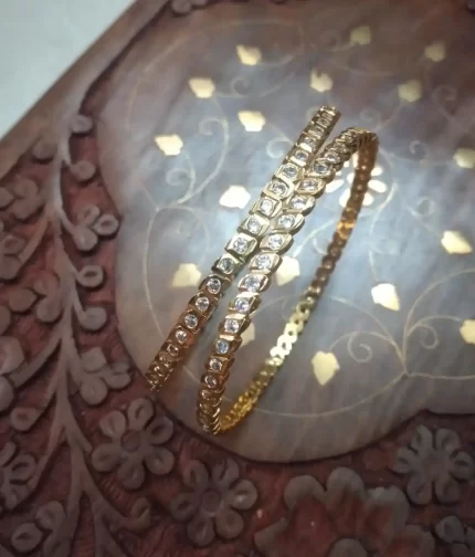 Golden Glow Stone Bangle Set