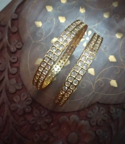 Regal Gold Tone Stone Bangles