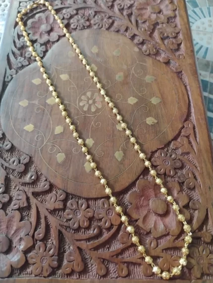 Classic Gold Beaded Long Chain