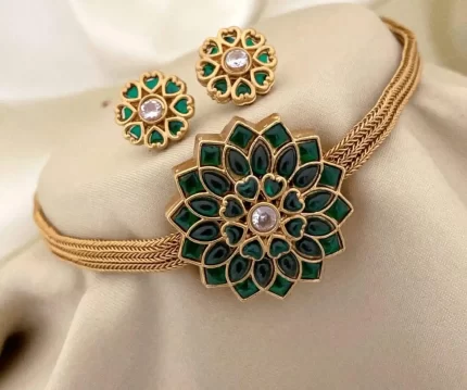 Matte Finish Flower Choker