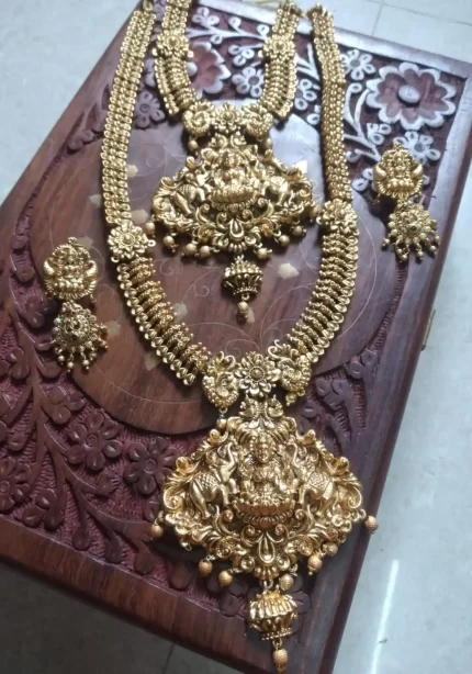 Matte Finish Antique Bridal Lakshmi Combo Set
