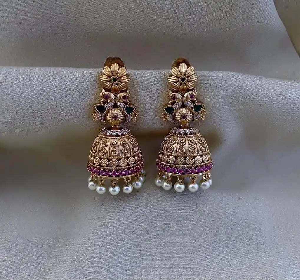 Matte Gold Finish CZ  Bridal Jumiki – Sugabogam