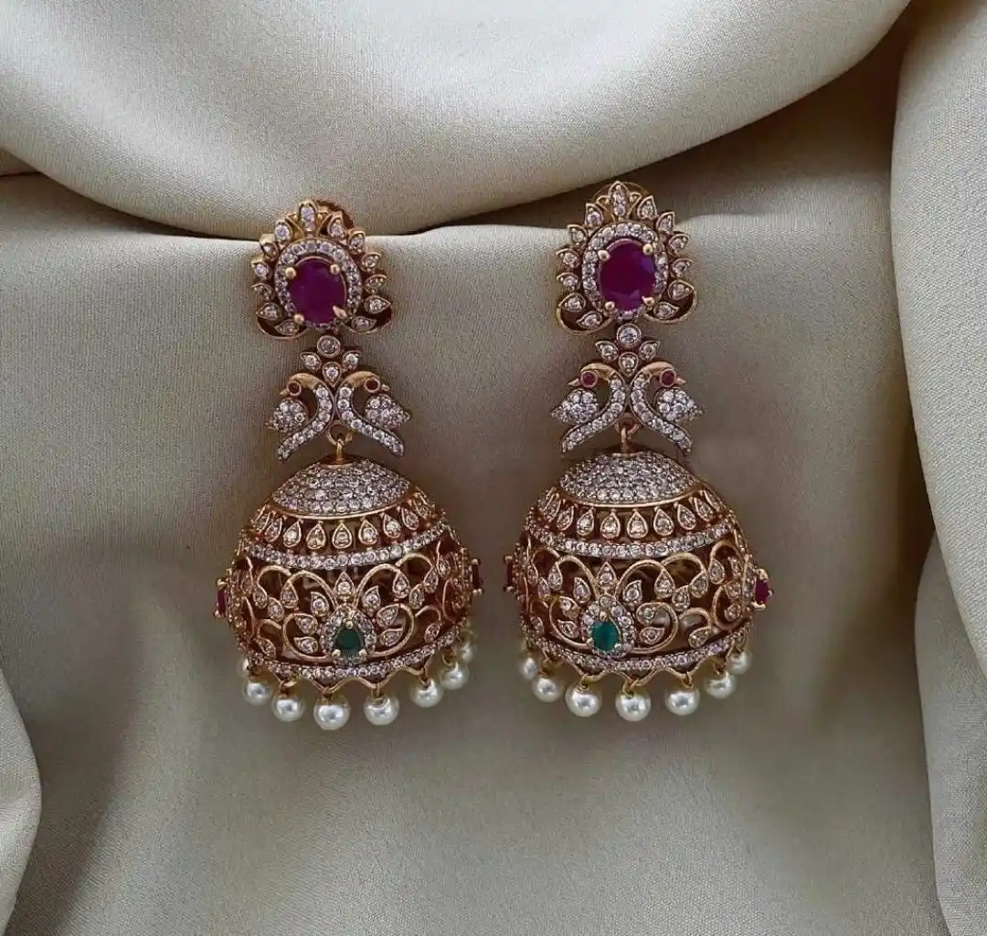 Matte Gold Finish CZ  Bridal Long  Jumiki – Sugabogam