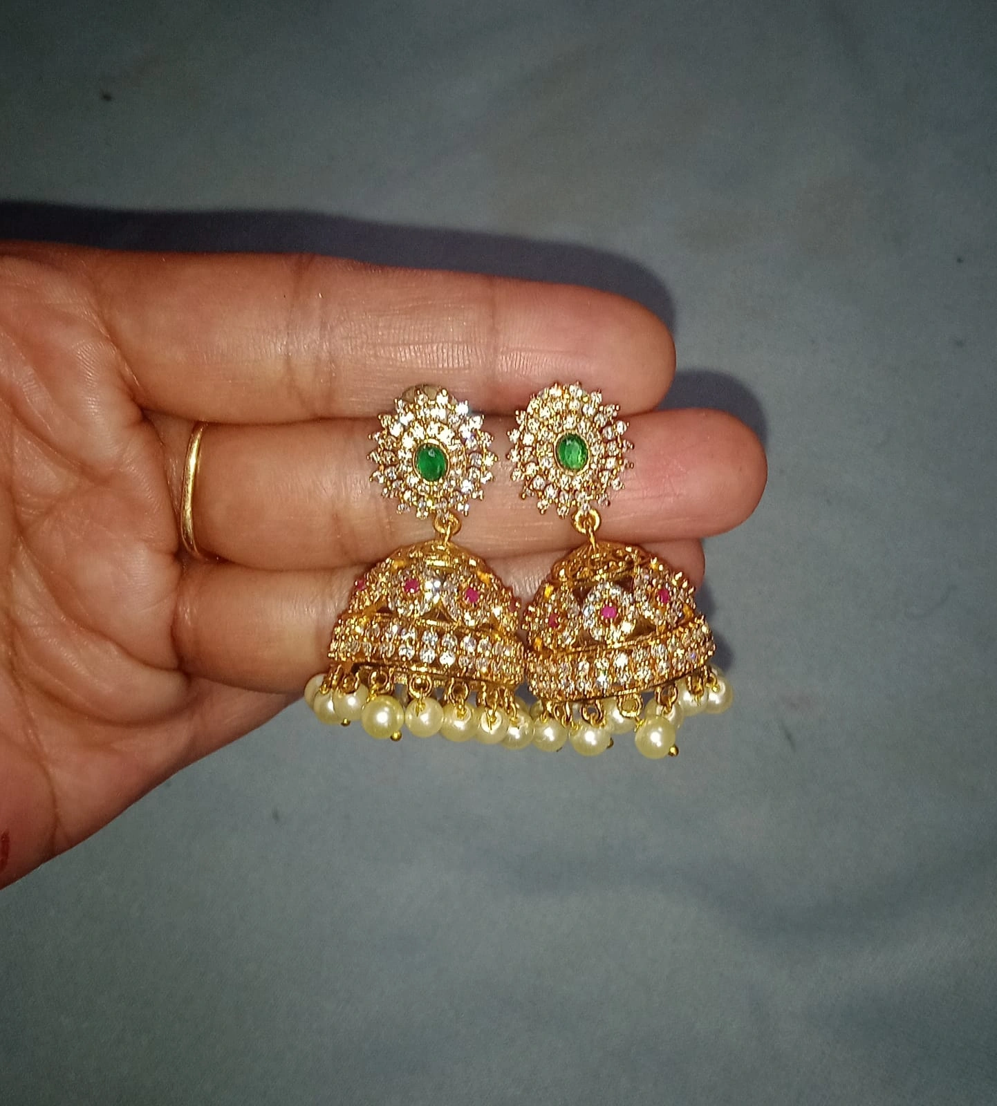 Premium AD Jhumka Earrings – Sugabogam