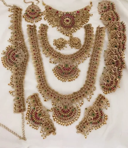 Matte Peacock Triad Bridal Set