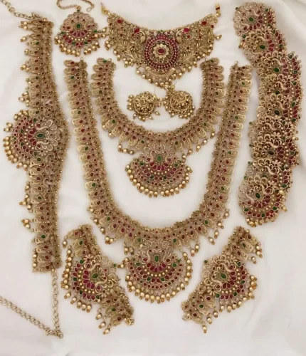 Matte Peacock Grace Bridal  Set