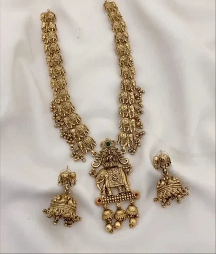 Matte Finish Nagas Elephant Haram Set