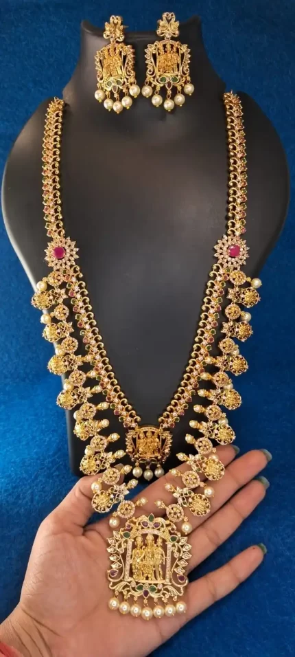 Premium Quality CZ 2 Layer Sri Ram Haram Set