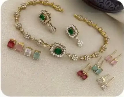 Premium Quality CZ Stone Changeable Necklace Set