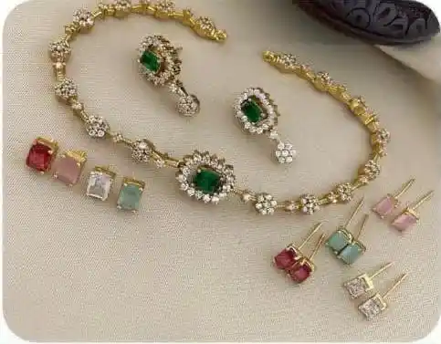 Premium Quality CZ Stone Changeable Necklace Set – Sugabogam