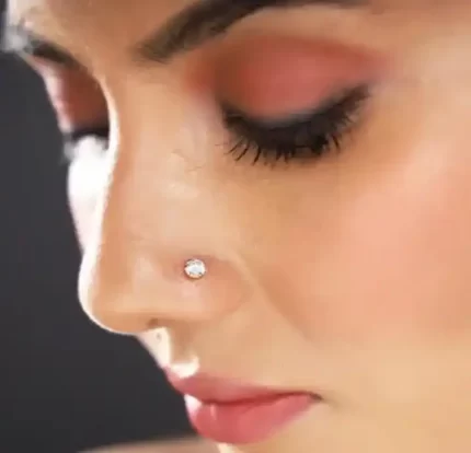Single Stone Unique Nose Pin