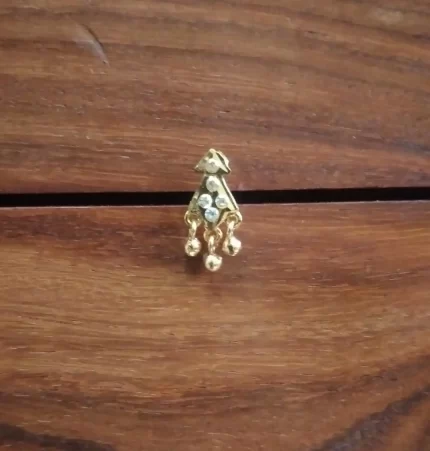 Micro Gold Finish Stone Nose Pin